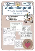 Vorschau - Arbeitsblätter - Wiederholungsheft "Wir sind Rechenprofis bis zur 10" mit den Knuffies - Deckblatt
