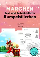 Vorschau - Arbeitsblätter - Rumpelstilzchen: Märchentext, Fragen, Arbeitsblätter - Deckblatt