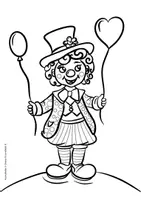 Vorschau - Mal- und Bastelvorlagen - Ausmalbilder 5 Clowns zu Fasching oder zum Thema Zirkus - Malvorlagen - Seite 3