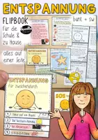 Vorschau - Mal- und Bastelvorlagen - Entspannung / SOS bei Stress - Flipbook / Schulstress / Atmung / Atemübungen - Deckblatt