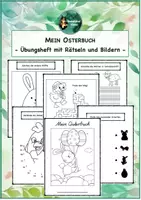 Vorschau - Arbeitsblätter - Osterbuch, Osterheft, Übungen Ostern, Activitybook, Rätsel, Malen, Arbeitsheft #zweifürzwei - Deckblatt