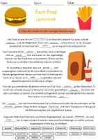 Vorschau - Arbeitsblätter - Fast Food Lückentext mit Lösungen 4. Klasse und 5. Klasse Ernährung Gesund Leben - Seite 2