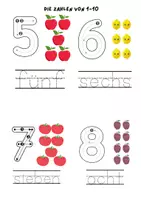 Vorschau - Arbeitsblätter - FREEBIE Zahlen schreiben: 1-10 Ziffern und Zahlwort (1.Kl) - Seite 3