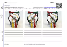 Vorschau - Arbeitsblätter - Die Funktion des Stromwenders bei Elektromotoren - Deckblatt