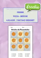 Vorschau - Arbeitsblätter - Gratis-Material: Brüche entdecken mit Pizzastücken! (DAZ/DAF) - Deckblatt