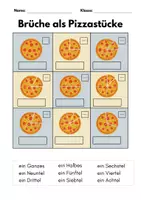 Vorschau - Arbeitsblätter - Gratis-Material: Brüche entdecken mit Pizzastücken! (DAZ/DAF) - Seite 2