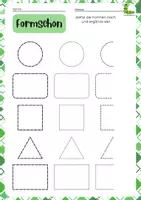 Vorschau - Arbeitsblätter - Geometrische Formen zeichnen 🟡🔺🟥🟩 - Seite 1