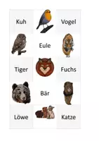 Vorschau - Arbeitsblätter - Wort-Bild-Zuordnung / 18 Tiere - 36 Karten / Wortlesen - Seite 3