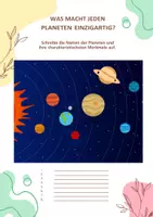 Vorschau - Arbeitsblätter - Sonnensystem: Planeten, Jupiter, Mond, Gase (PDF + Word) - Seite 1