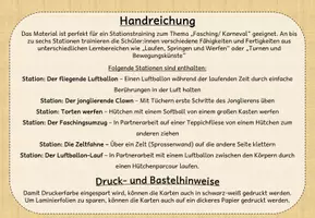 Vorschau - Stationenlernen - Stationskarten Sport: Als Clown im Fasching/ Karneval (Klasse 2-4) - Seite 1