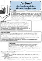 Vorschau - Arbeitsblätter - Der Beruf des Synchronsprechers - Deckblatt