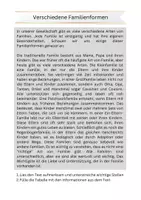 Vorschau - Arbeitsblätter - Verschiedene Familienformen (Differenziert) - Deckblatt