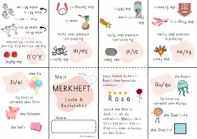 Vorschau - Fördermaterial/Inklusion - Kostenlos: Merkheft/Faltheft schwierige Laute, Buchstaben, Rechtschreibung, DaZ, DaZ, 1.Klasse, 2.Klasse - Seite 2