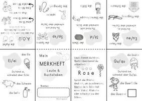 Vorschau - Fördermaterial/Inklusion - Kostenlos: Merkheft/Faltheft schwierige Laute, Buchstaben, Rechtschreibung, DaZ, DaZ, 1.Klasse, 2.Klasse - Seite 3