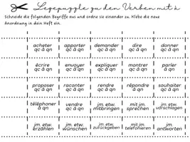 Vorschau - Mal- und Bastelvorlagen - Legepuzzle Objektpronomen lui und leur (Verben mit indirektem Anschluss) - Deckblatt