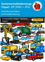 Vorschau - Poster - Fahrzeuge Transport ClipArt grafiken, Community Helper - Deckblatt