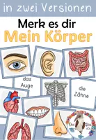 Vorschau - Spiele - Körper & Organe - Merk es dir - Legespiel in zwei Versionen - Deckblatt