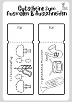 Vorschau - Mal- und Bastelvorlagen - Gutscheine zum Ausmalen & Ausschneiden 🖌️🌈✂️ - Seite 1