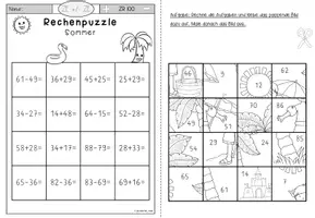 Vorschau - Arbeitsblätter - Rechenpuzzle Sommer Klasse 2 | ZR 100 Mathe - Seite 3