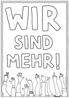 Vorschau - Mal- und Bastelvorlagen - Protest Poster - gegen Rechtsextremismus / Rechts / Demonstration #demokratiestärken - Seite 3