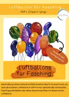 Vorschau - Bildkarten - Luftballone für Fasching (+Clip Art) - Deckblatt