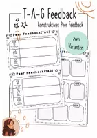Vorschau - Arbeitsblätter - TAG Feedback - Vorlagen Peer Feedback (konstruktiv & wirksam) - Deckblatt