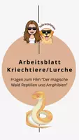 Vorschau - Arbeitsblätter - Kriechtiere/Amphibien - videogestütztes Arbeitsblatt - Deckblatt