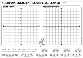 Vorschau - Arbeitsblätter - Ganze Zahlen im Koordinatensystem – Schiffe versenken | Spiel + Arbeitsblatt - Seite 3