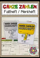 Vorschau - Mal- und Bastelvorlagen - Ganze Zahlen – Faltheft & Merkheft | Zahlengerade, Koordinatensystem & Formeln - Deckblatt