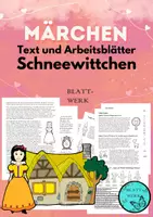 Vorschau - Arbeitsblätter - Schneewittchen: Märchentext, Fragen, Aufgaben - Deckblatt