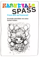 Vorschau - Mal- und Bastelvorlagen - Karneval zum Ausmalen – Lustige Malvorlagen für die Grundschule - Seite 1