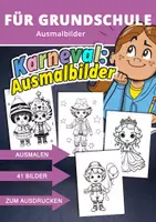 Vorschau - Mal- und Bastelvorlagen - Karneval zum Ausmalen – Lustige Malvorlagen für die Grundschule - Deckblatt