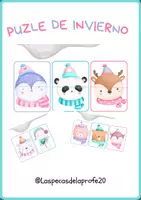 Vista previa - Refuerzo / NEE / Materiales de apoyo - Puzle invierno de animales - Portada