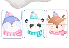Vista previa - Refuerzo / NEE / Materiales de apoyo - Puzle invierno de animales - página 3