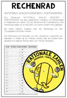 Vorschau - Arbeitsblätter - RECHNEN MIT RATIONALEN ZAHLEN - 3 Rechenräder - Seite 1