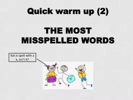 Vorschau - Arbeitsblätter - Quick warm-up exercise (2) - the most misspelled words - Deckblatt