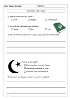 Vorschau - Arbeitsblätter - Quiz zum Islam Check (Reportage) - mit Lösung - Deckblatt