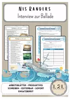 Vorschau - Arbeitsblätter - MATERIALPAKET: Nis Randers - Ballade untersuchen - Seite 1