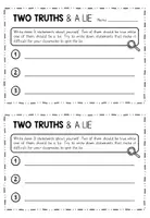 Vorschau - Arbeitsblätter - Two truths and a lie - Kennlernspiel/ Icebreaker ( Englische Version) - Seite 2