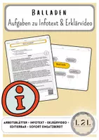 Vorschau - Arbeitsblätter - Balladen: Info- und Arbeitsblatt (allgemeines Material) - Deckblatt