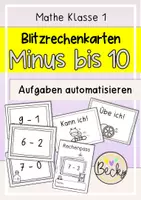 Vorschau - Aufgabenkarten - Rechenkarten, Rechenpass, Aufbewahrung (Minus/Subtraktion bis 10) - Deckblatt