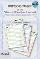 Vorschau - Aufgabenkarten - Kopfrechentandem im ZR 100 - Addition mit ZÜ (leicht) - Deckblatt