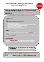 Vorschau - Arbeitsblätter - Mobbing - Reflexionsaufgabe nach Vorfall - Klasse 6,7,8,9 - Seite 1