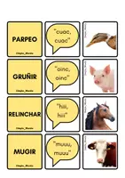 Vista previa - Juegos / Gamificación - ONOMATOPEYAS animales (tarjetas sonido - verbo - imagen) - página 2