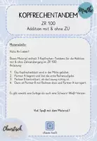 Vorschau - Stationenlernen - Kopfrechentandem im ZR 100 - Addition mit & ohne ZÜ (Mix) - Seite 1