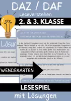 Vorschau - Lehrpläne/Lehrermaterial - Lesespiele Wendekarten Leseförderung Lesekarten Lesespiel 2. & 3. Klasse mit Lösungskarte - Deckblatt