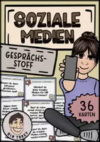 Vorschau - Aufgabenkarten - Gesprächskarten Soziale Medien, Klasse 6,7,8,9 - Deckblatt