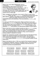 Vorschau - Arbeitsblätter - Marie Curie - Cloze with solution - Famous personalities (English) - Seite 1