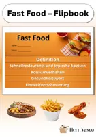 Vorschau - Arbeitsblätter - Fast Food - Flipbook - Deckblatt