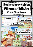 Vorschau - Fördermaterial/Inklusion - Buchstaben-Helden: Erste Sätze lesen an Wimmelbildern - Deckblatt